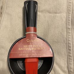 Sur La Table Sauce Pot & Basting Brush Set