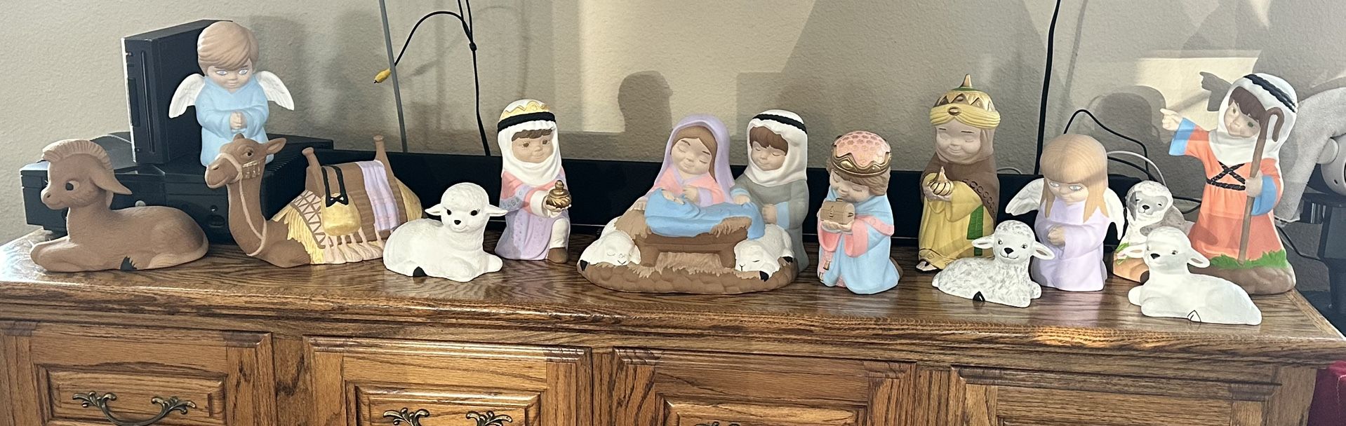 Hand painted Nativity Scene