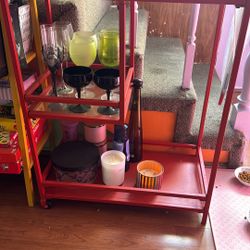 Red Metal Bar Cart 
