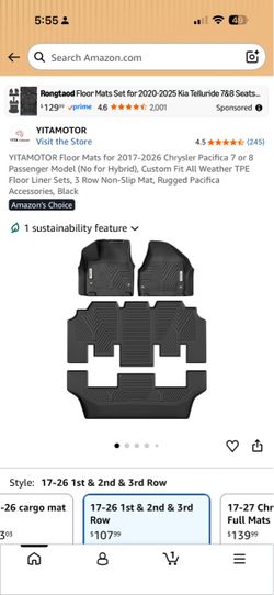 YITAMOTOR Floor Mats for Chrysler Pacifica