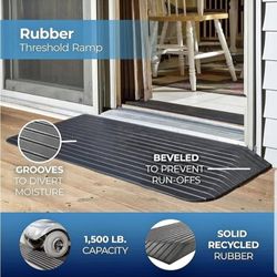 olid Rubber Threshold Ramp 2-1/2" Rise 1,500 lb.Capacity 