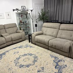 Fabric Couch And Love Seat Set