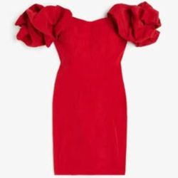 H&M XL Red Off-Shoulder Mini Dress