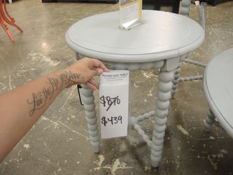 The Bramble Company Cottage Round Side Table - Grey