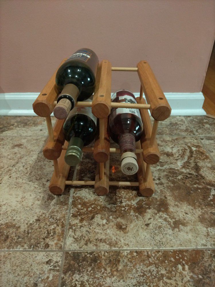 Vintage Modular Wooden Oak Wine/Bottle Rack