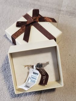 Black diamond and sterling silver ring size 8