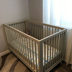 Gray Baby Crib 