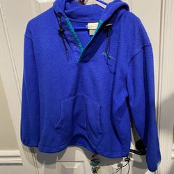 Adult Size Medium LL Bean Blue Fleece Pullover