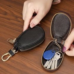 1Pcs Leather Key Holder Minimalist Keychain Case Wallet Key Storage Case Key Protector Large-capacity Multifunctional Key Pouch