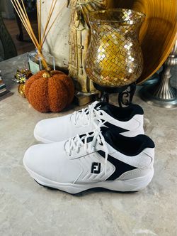 FootJoy FJ Flex 57712 Spiked Golf Shoes White/Black Men’s Size 9 M EXCELLENT!