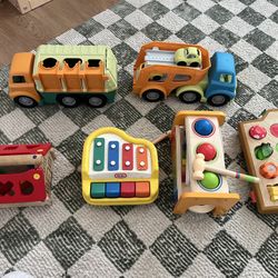 TOY LOT - TRUCKS, PIANO, SHAPES