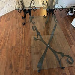 Beautiful Glass Top Coffee Table and 2 Matching End Tables