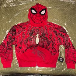 Civil Regime x Marvel Spiderman Zip Uo Hoodie - Size L