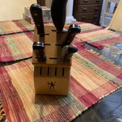 Henckels Knives With Wood Cutlery Block