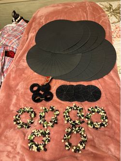 Black Placemats, Coasters, Napkin Rings and Candle Rings