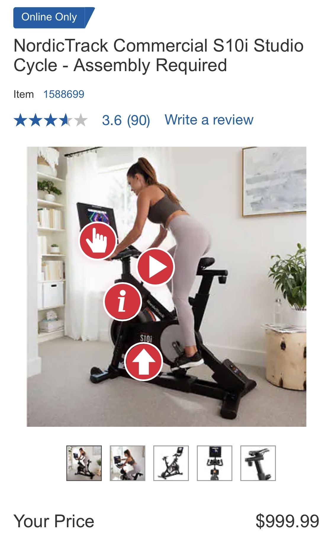 Nordictrack Commercial S10i Studio Cycle Exercise