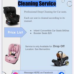 BABY CAR SEAT CLEANING SERVICE!!! 