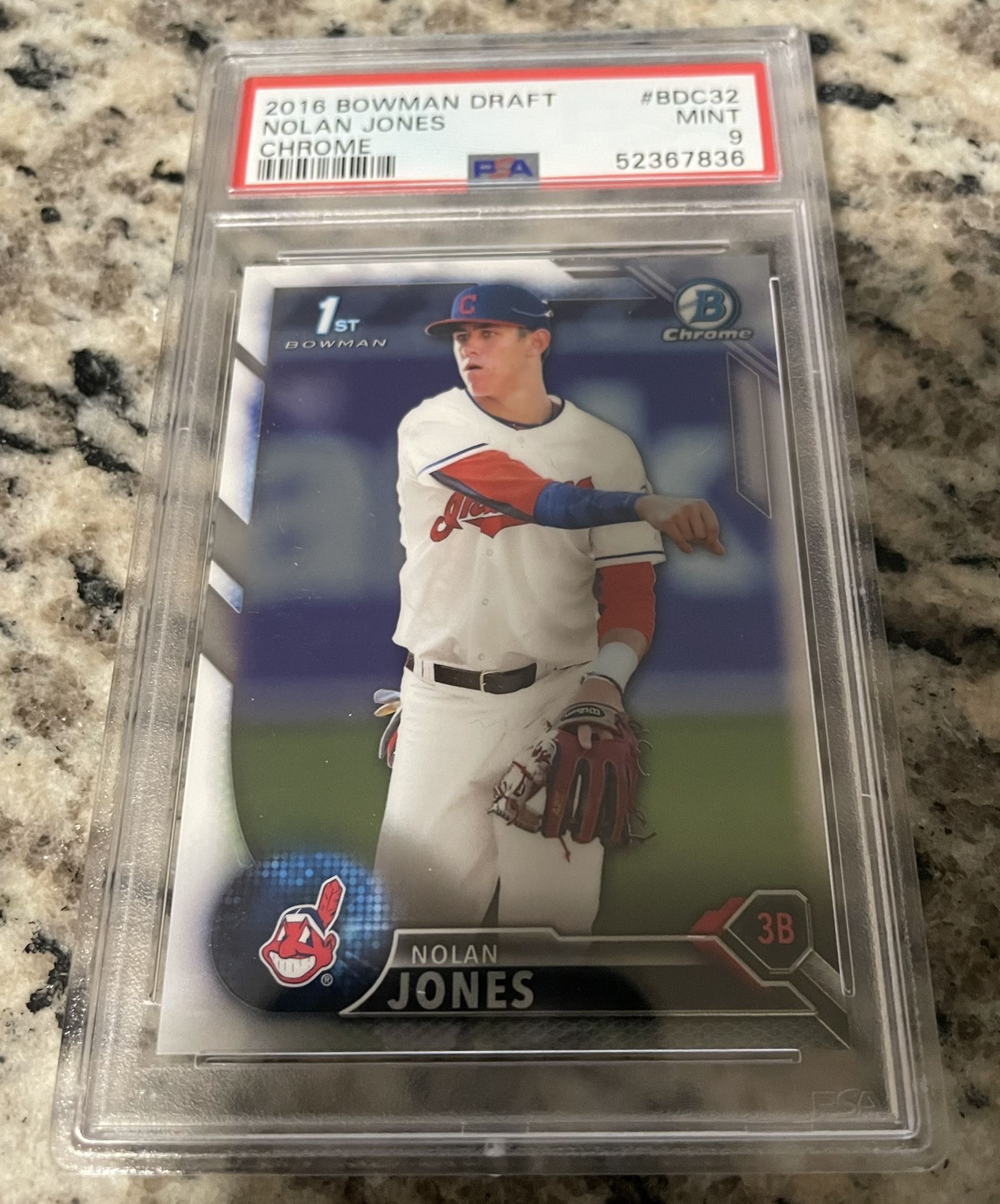 2016 Bowman 1st Draft Chrome #BDC32 Nolan Jones PSA 9 Mint