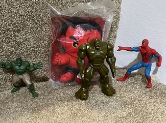 Marvel set of 4 Figure 2-3” tall Spider-Man & Hulk & Red Hulk plush Abomination