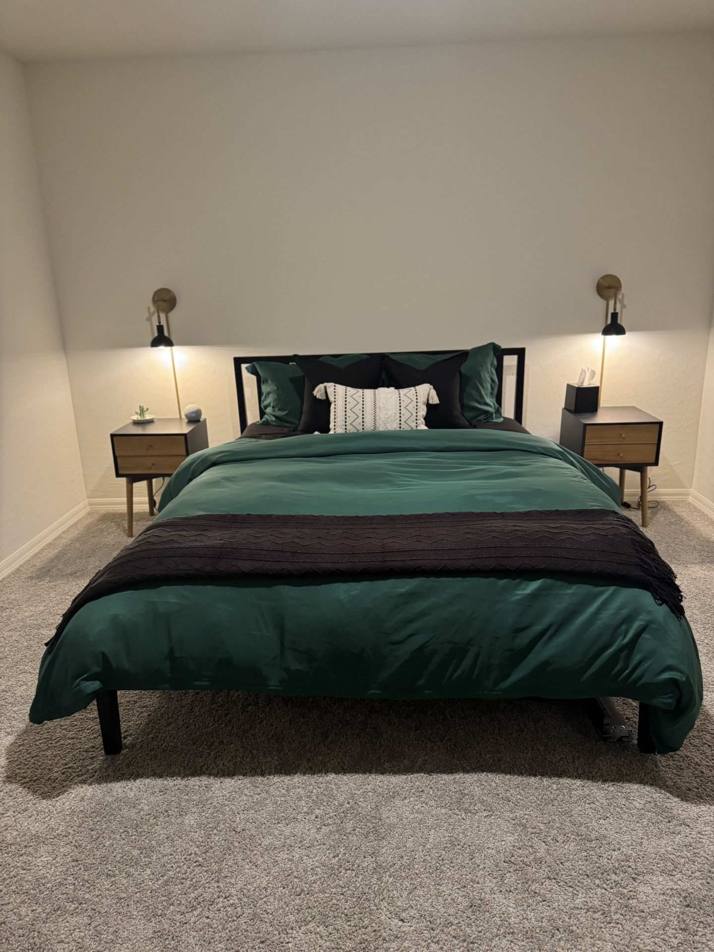 Black Queen Bed frame with Headboard