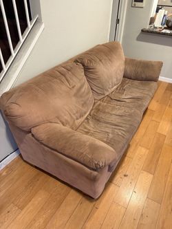 Matching Microfiber couch, armchair, and ottoman