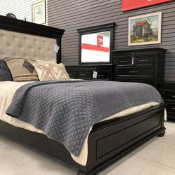 NEW IN BOX - 3pc Brynhurst Dark Brown Upholstered Panel Bedroom Set  ✅ From Houston TX