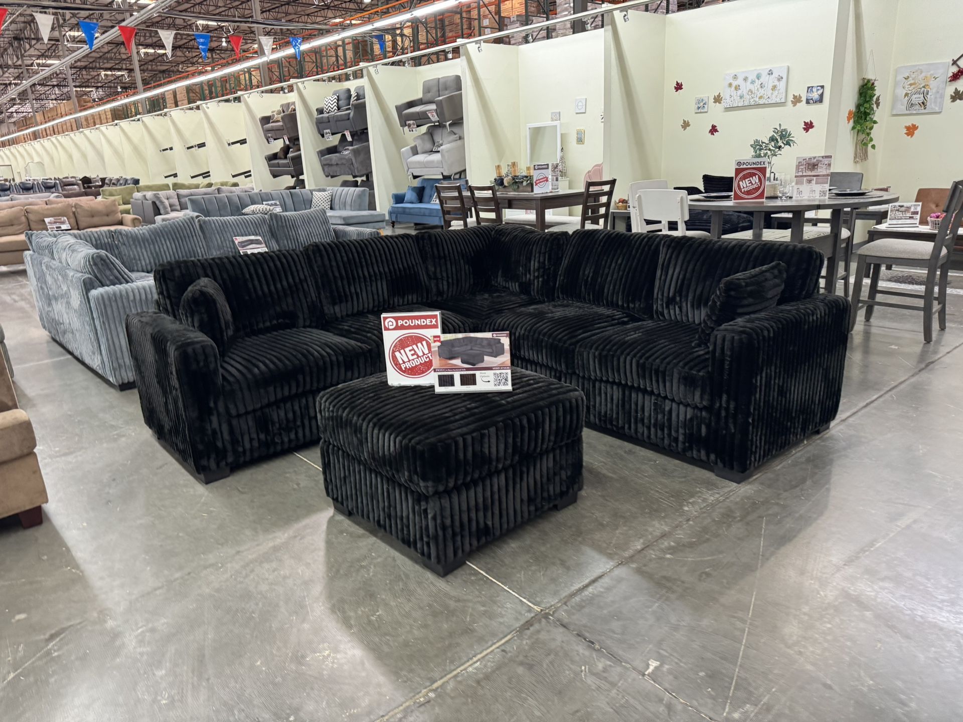 New Black Sectional