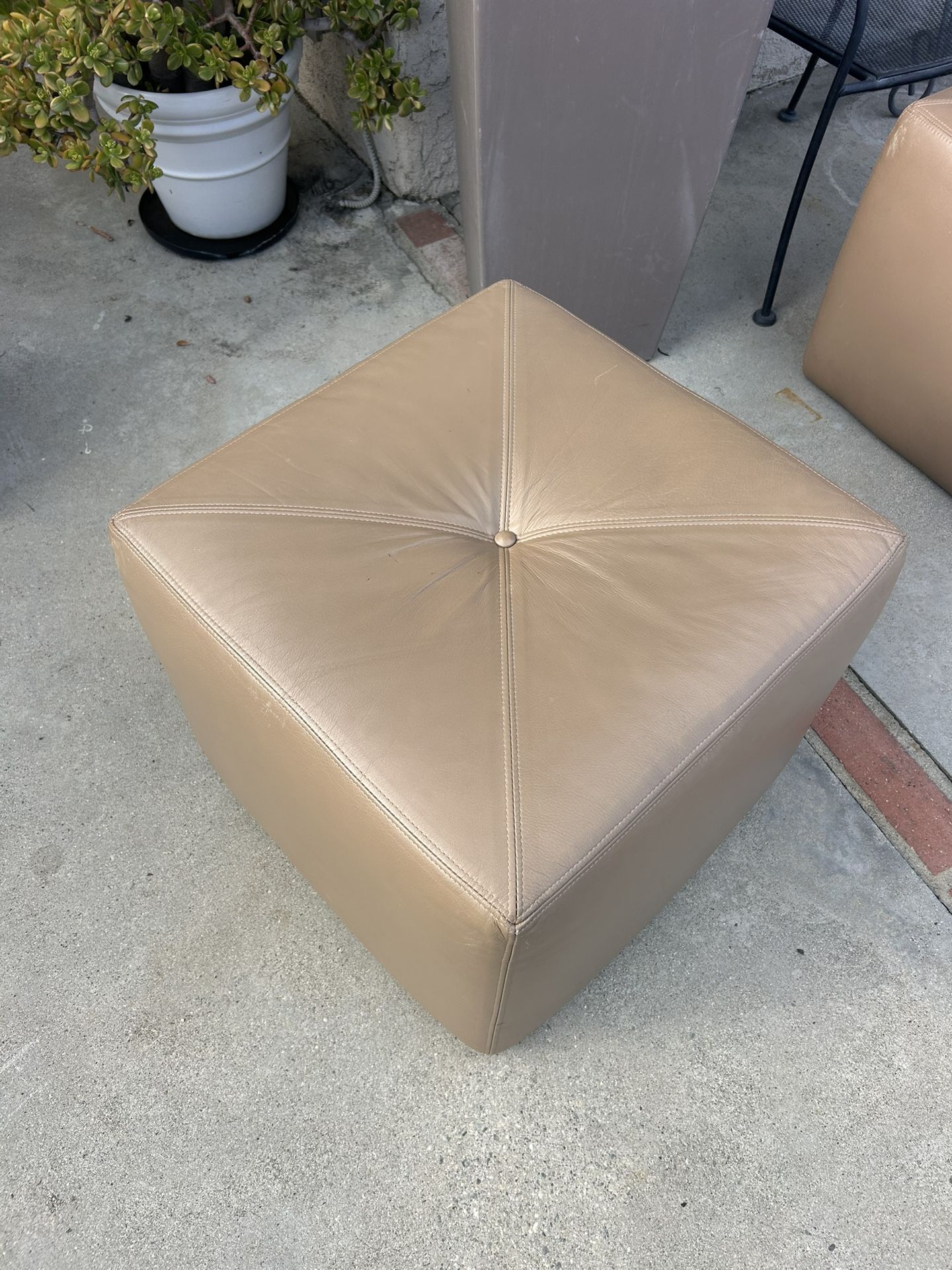 Leather Tan ottoman’s