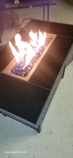 Beautiful 42" smoked Glass propane fire pit