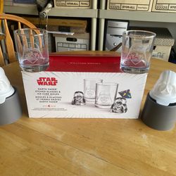 Star Wars DARTH VADER ETCHED GLASSES & ICE CUBE MOLDS