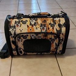 Pet Travel Carrier Dog Cat Sherpa Bedding Good Ventilation Ends And Front 