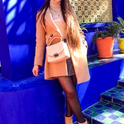 Wool Blend Camel Stradivarius coat Size S! 