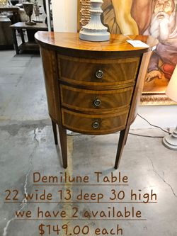 Vintage Demilune Small Cabinet We are located at 2811 East Bell road. Another Time Around Furniture.