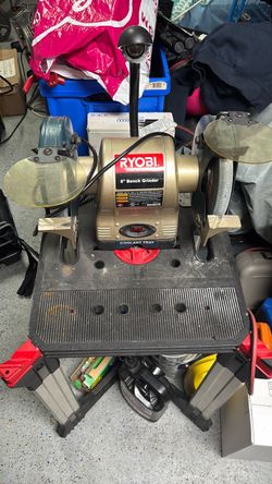 Ryobi 8” bench grinder light included