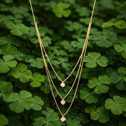 Clover Necklace 10K With Pearls 