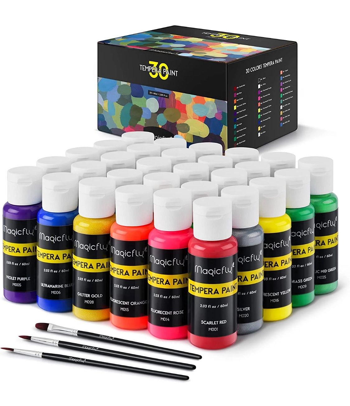 Magicfly PATIO PAINT WATERPROOF OUTDOOR ACRYLIC PAINT SET 30 COLORS