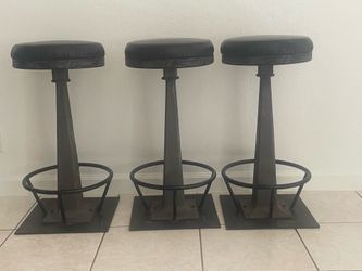 Restoration Hardware Rust Cast Iron Bar Stools