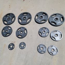 Lots Of Olympic Weights Available. 45s, 35s, 25s, 10s, 5s. $1 a pound And  Very Nice Dumbbells 40 And 30 Lb And Very Strong 7 Ft Olympic Barbell 