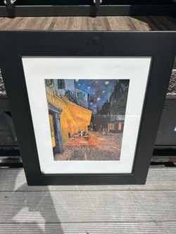 Framed Caf Terrace at Night by Vincent Van Gogh