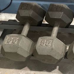 55lbs bar bell sets