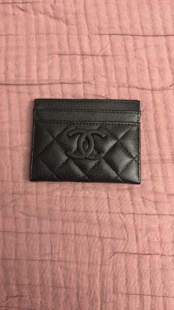Black leather card holder