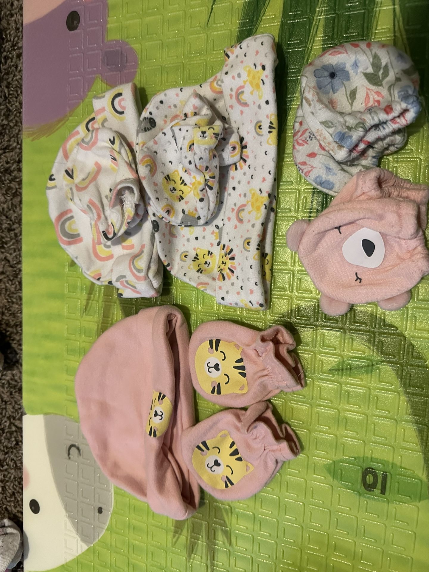 Baby girl various clothes-hats, socks, bathrobe