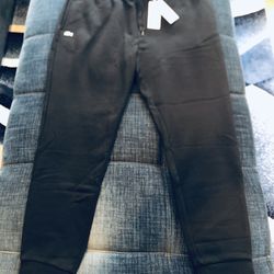 Lacoste Men's Jogger Pants Cotton Fleece Blend Indoor Black Sz 8/3XL $89.50