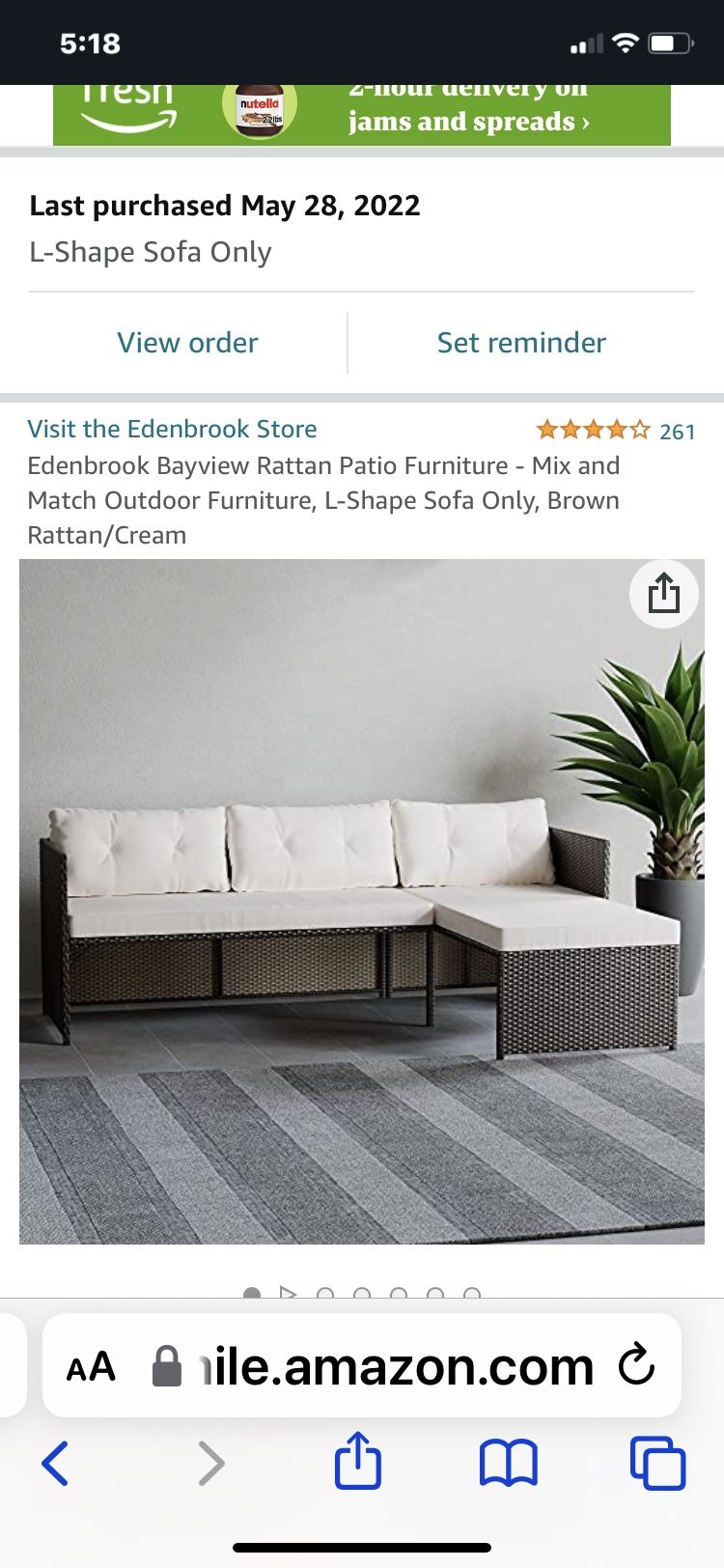 Patio L Shaped Couch