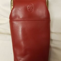 BUXTON  BILL BLASS RED LEATHER CASE