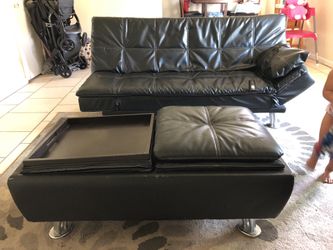 FUTON COUCH AND FOOT REST