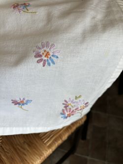 Antique Embroidered Tablecloth 