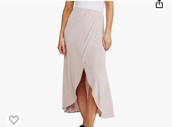 Free People Dusty Dogwood Pink Skirt Maxi Faux Wrap 