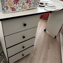 Sewing table or desk on wheels