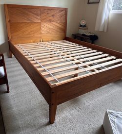 Walker Edison MCM Wood Queen Bed Frame